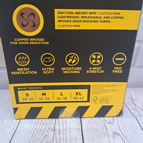 4PK Copper Fit Mens Performance Workgear Boxer Briefs MED 32-34  Copper Infused - Picture 7 of 9